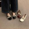 French Round Head Shallow Mouth Flat Bottom Retro Ballet Single Shoes Women's 2025 New French Gentle Evening Wind Doudou Shoes