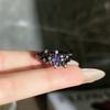 Fashion fried street dark wind flower black vine purple diamond personalized opening ring genderless wind cross-border punk ring tide