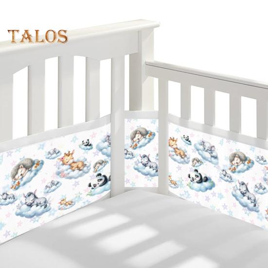 Дышащая сетчатая подкладка для кроватки с двухсторонними ремнями. Сетчатый барьер для безопасности детской кроватки. Простая установка. Защита конечностей. Бампер для кроватки.