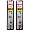 Механический карандаш Rotring Tikky, стержни 0,35 мм HB, 12 стержней