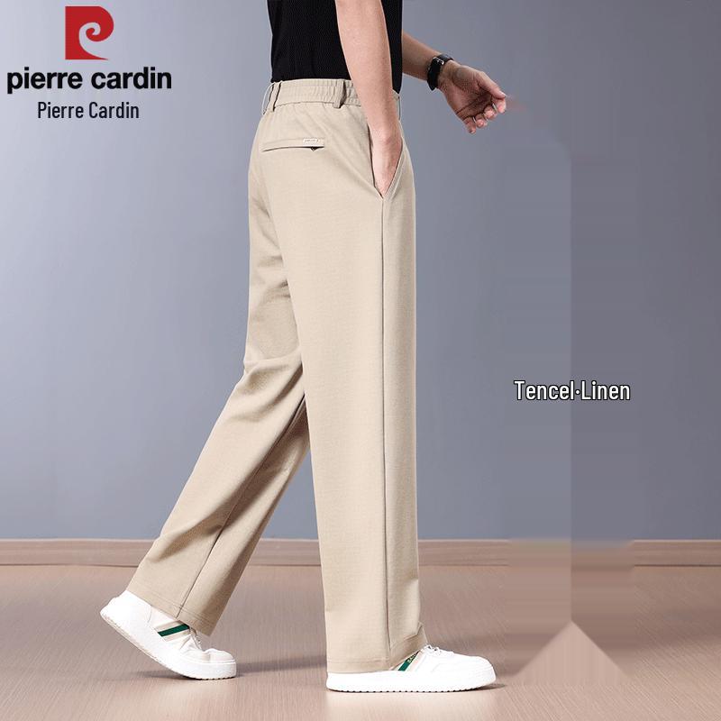 Pierre Cardin Мужские летние повседневные брюки из смесовой ткани тенсел и льна