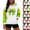 Women's Christmas Print Colorblocked Loose Casual Hoodie