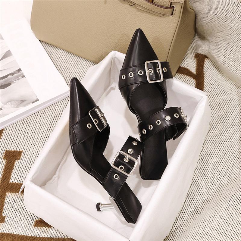 Женские туфли на высоком каблуке, летние, новые, в европейском и американском стиле, сексуальные, на маленьком тонком каблуке, большого размера, туфли Muller