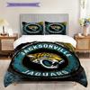 Постельное белье с узором Jacksonville Jaguars Комплект одеял Подушка Наволочка Домашний Декор Подарок на День Рождения (1 пододеяльник + 2 наволочки, без наполнителя)