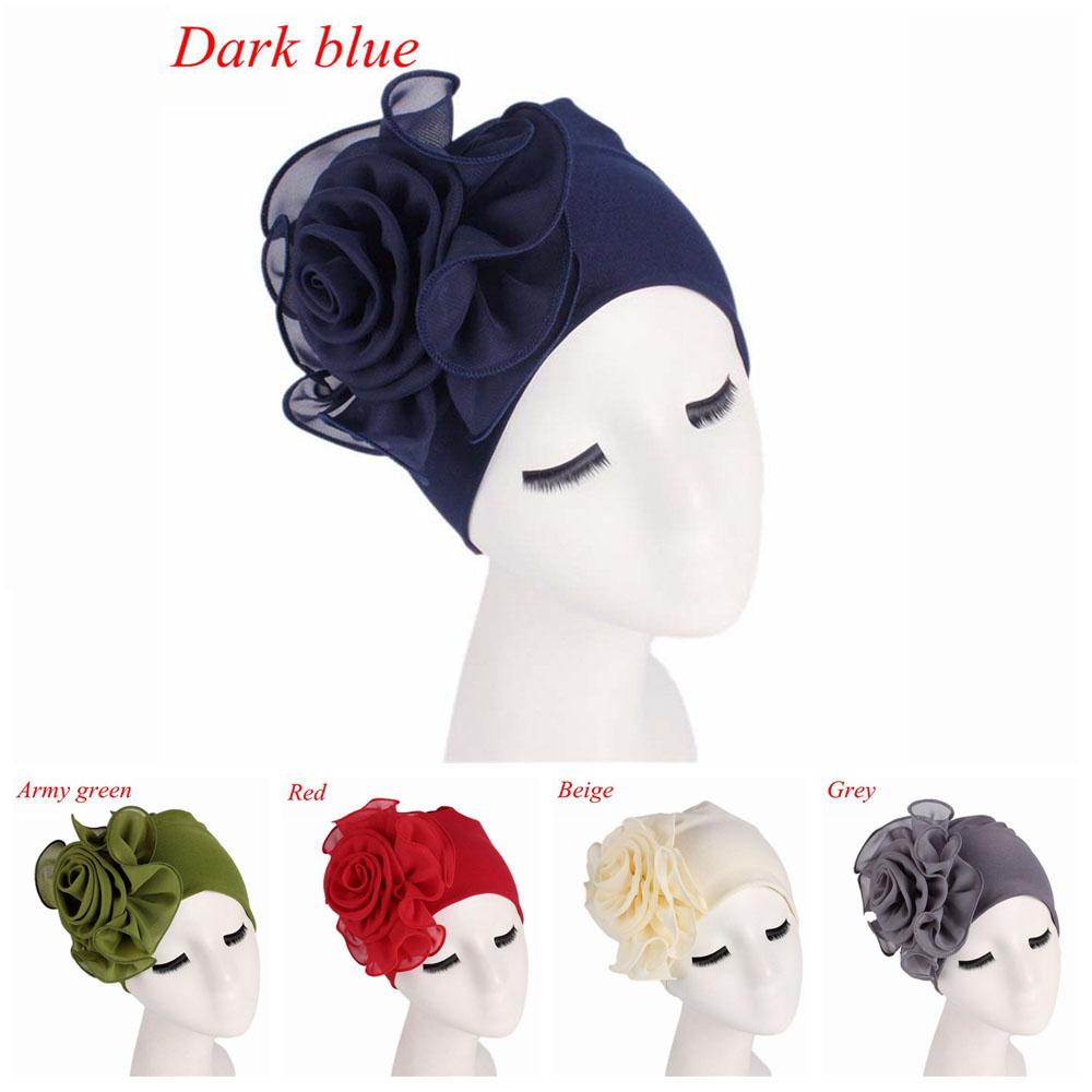 Королевская шапочка-тюрбан, шапка-колпак, размер цветка, эластичная шапочка для химиотерапии, повязка от выпадения волос, мусульманский хиджаб