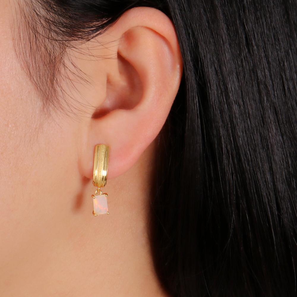 Vintage Delicate Natural Gems with Silver Opal Earrings Fashion Classic Design Women Anniversaries & Engagements & Banquets Wear