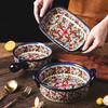 1 piece, Polish-style ceramic baking dish, hand-painted relief salad plate for home use, cheese gratin dish