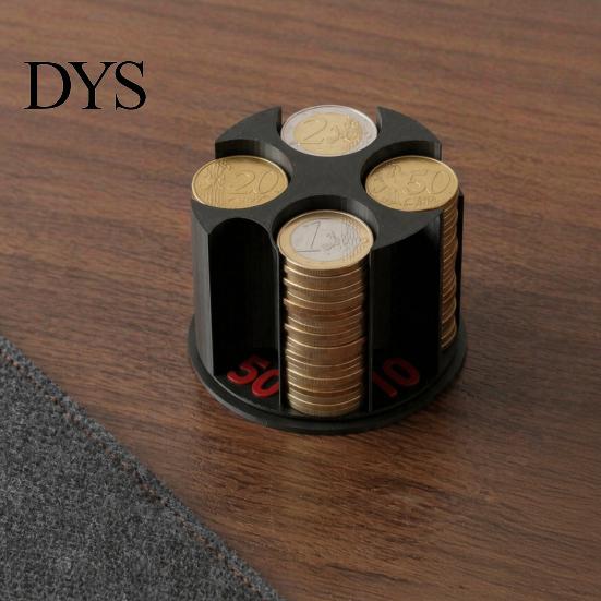Vehicle Change Holder 3D Printed Universal Coin Holder, Large Capacity for Car, Portable Car Cylindrical Dispenser Rotating Organizer, Trucks