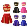 Kids Girls Cheerleading Dance Clothes Set Sleeveless Letter Print Crop Top with Skirt Cheer Uniform