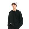 Fingercroxxit Men's Triangle Stitch Fleece-Lined Crew Neck Sweatshirt