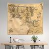 VIKAMA Vintage Globe Map Tapestry Middle Eastern Retro Wall Hanging Home Decoration for Room