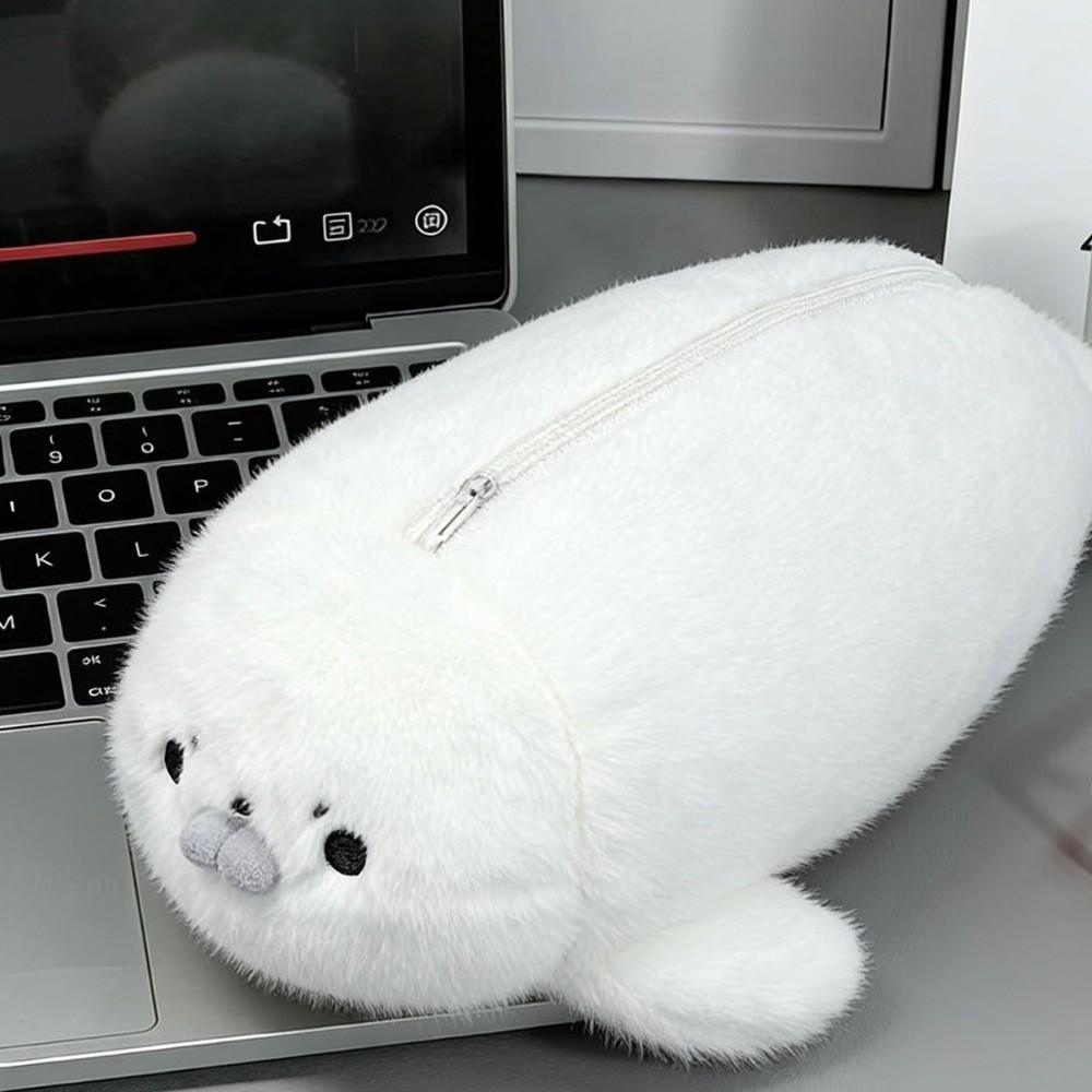 Animal Seal Doll Pen Pouch Large Capacity Stationery Storage Bag Little Seal Pencil Case  Daily Use