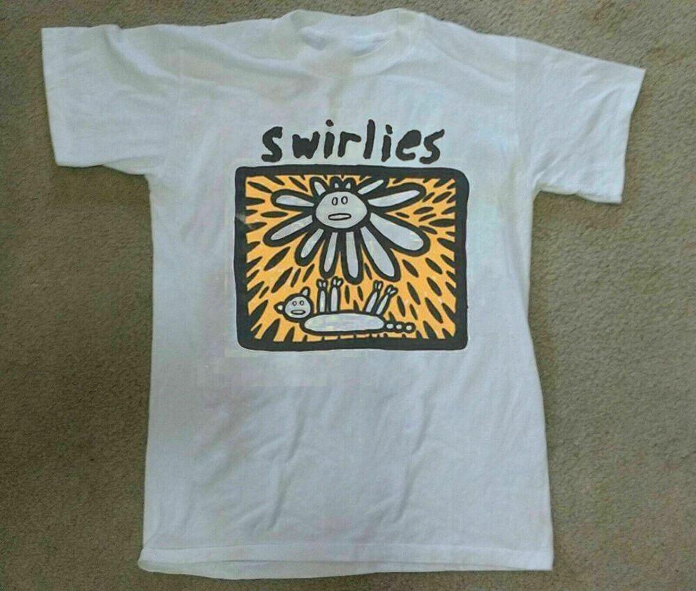 Винтажная футболка Swirlies Band для фанатов, тяжелый хлопок, белая, для мужчин, UR215