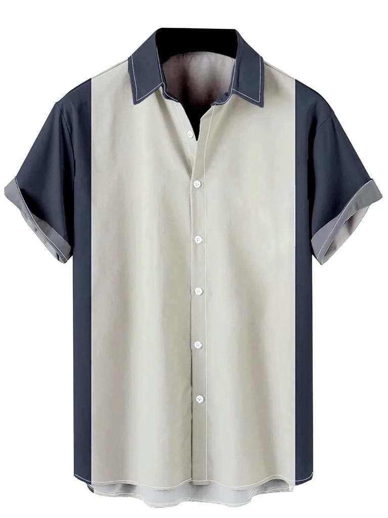 Stylish Abstract Pattern Short Sleeve Button-Up Shirt For Casual Wear