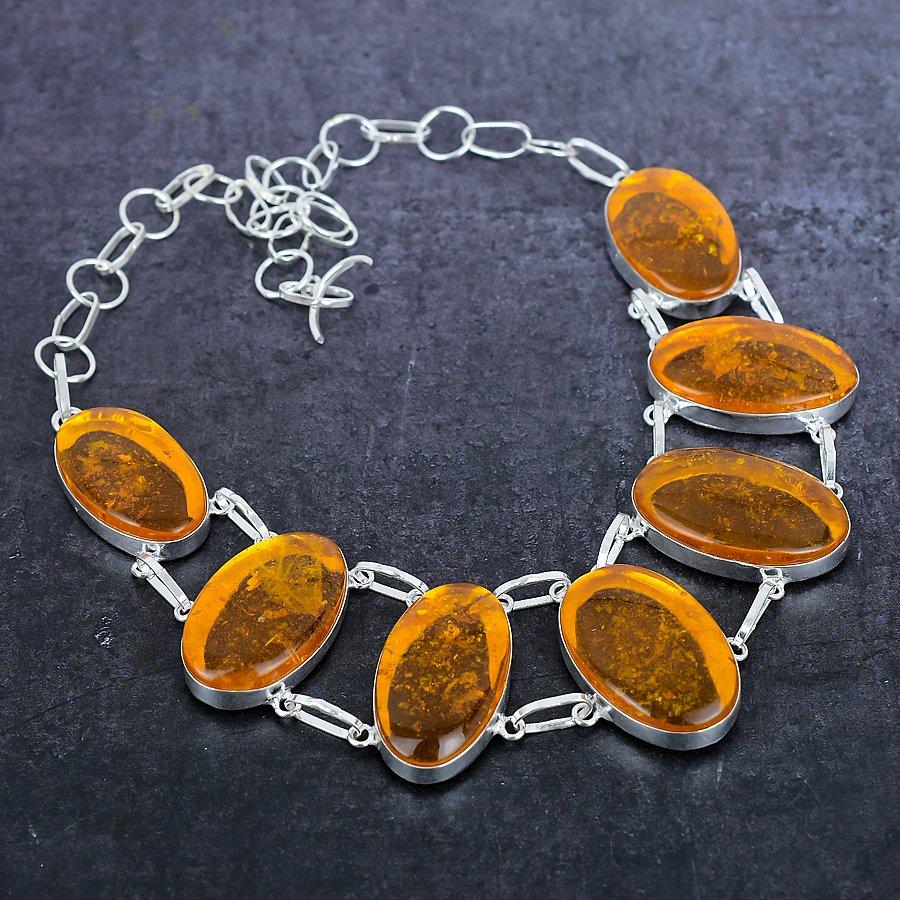 Ювелирное ожерелье ручной работы из серебра 925 пробы с балтийским янтарем 18 дюймов s4c81