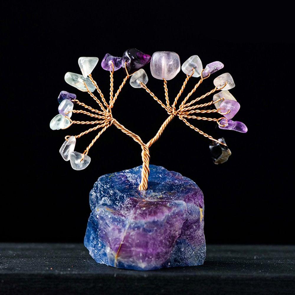 Рейки Чакра Энергия Счастливое Кристальное Дерево Многоцветные Деревья Фэн-Шуй Креативное Хрустальное Денежное Дерево