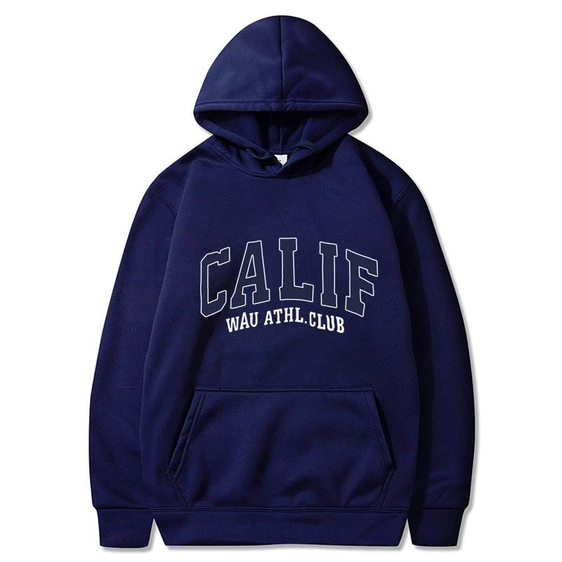 Мужская и женская зимняя толстовка с принтом CALIF, пуловеры с капюшоном, корейская мода, свободные повседневные толстовки с капюшоном, флисовый пуловер, женская одежда