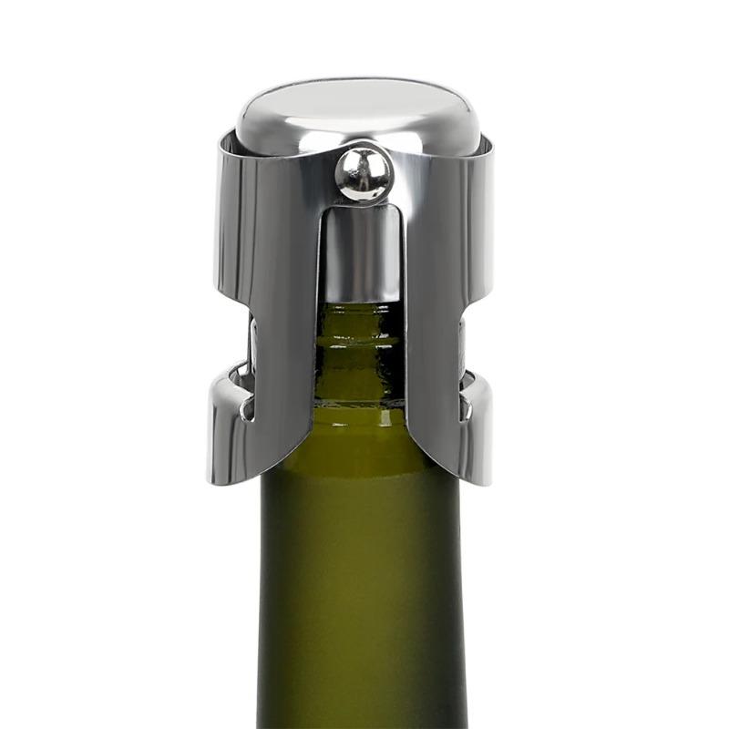 1PC Champagne Stopper Stainless Steel Champagne Bottle Sealer Sparkling Wine Bottle Plug Sealer Leak-Proof Bubble