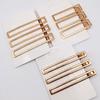 10Pcs Women Hairpins Non-fading Gloss Geometric Duck-bill Clips Anti-slip Non-falling Hollow Out Metal Openwork for Daily Wear