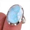 Natural Republic Larimar Gemstone 925 Solid Sterling Silver Gift Ring S.8 G0h68