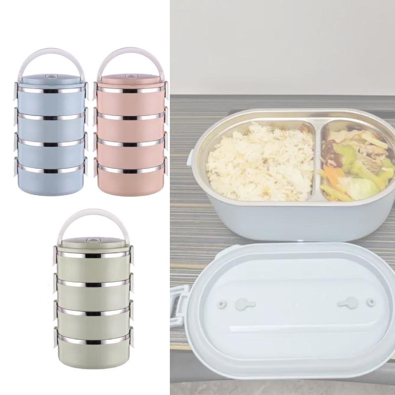 Контейнер для хранения продуктов из нержавеющей стали с модульными слоями для организации ежедневного питания