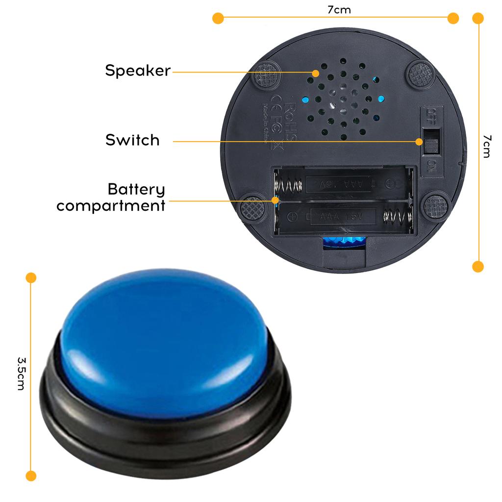 Интерактивные кнопки для записи голоса для детей - Маленькие, портативные и доступны в нескольких цветах
