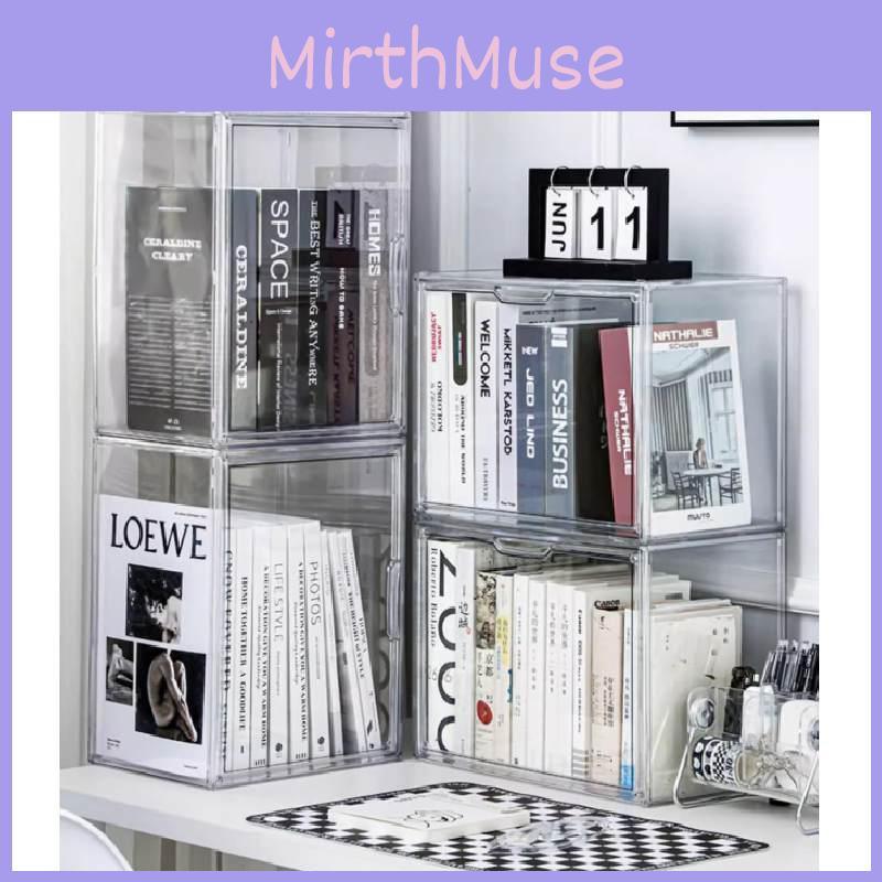 Прозрачный пластиковый ящик для хранения книг с крышкой для CD, журналов, настольный органайзер