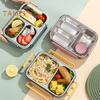 850ml Lunch Box Stainless Steel Bento Box for Adults Leakproof Stackable Lunch Container with Divided Compartments Easy To Carry Meal Prep Container