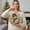 Decorative Christmas Tree Baubles Faux Pearl Art Kit, DIY Rhinestone Gem Painting Craft, Santa Festive Home Decor Items Stocking Elk Pattern