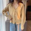 Retro Simple Sweater Jacket Women's Autumn and Winter New Solid Color Loose and Thin Knitted Cardigan Top Trendy