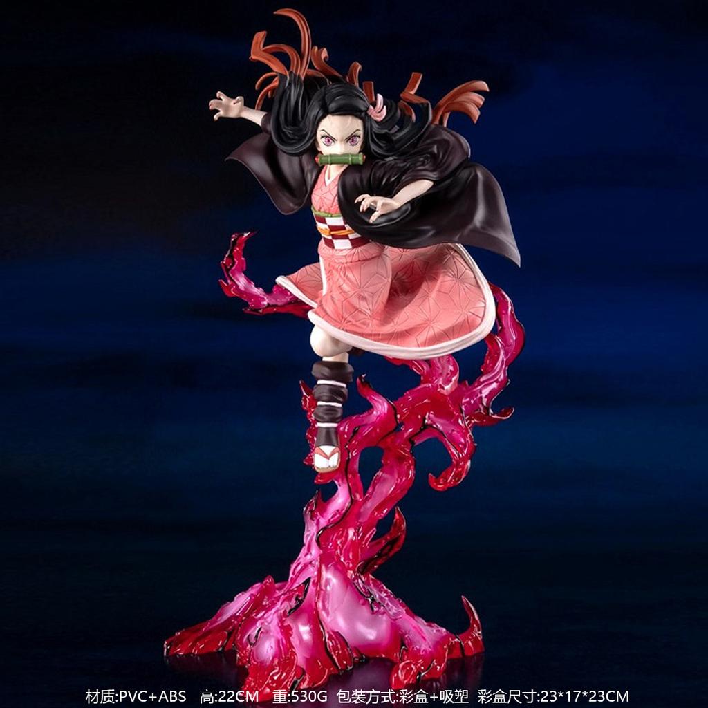 Nezuko Figure Kimetsu no Yaiba Demon Slayer Anime Mascot Small Burst Blood Demon Transformation Collectible Toy