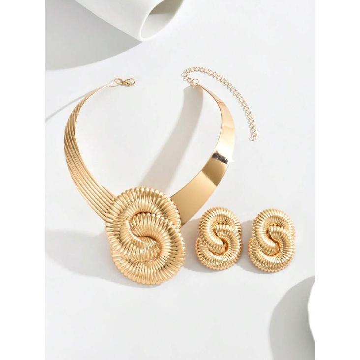 Преувеличенный дизайн личности Геометрическое витое ожерелье Универсальный набор серег-нитей Высококлассное ощущение