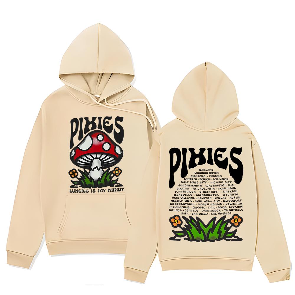 Винтажное худи Pixies Mind Shroom Толстовка Унисекс Универсальная одежда Y2K Уличная мода Пуловеры С капюшоном Where Is My Mind