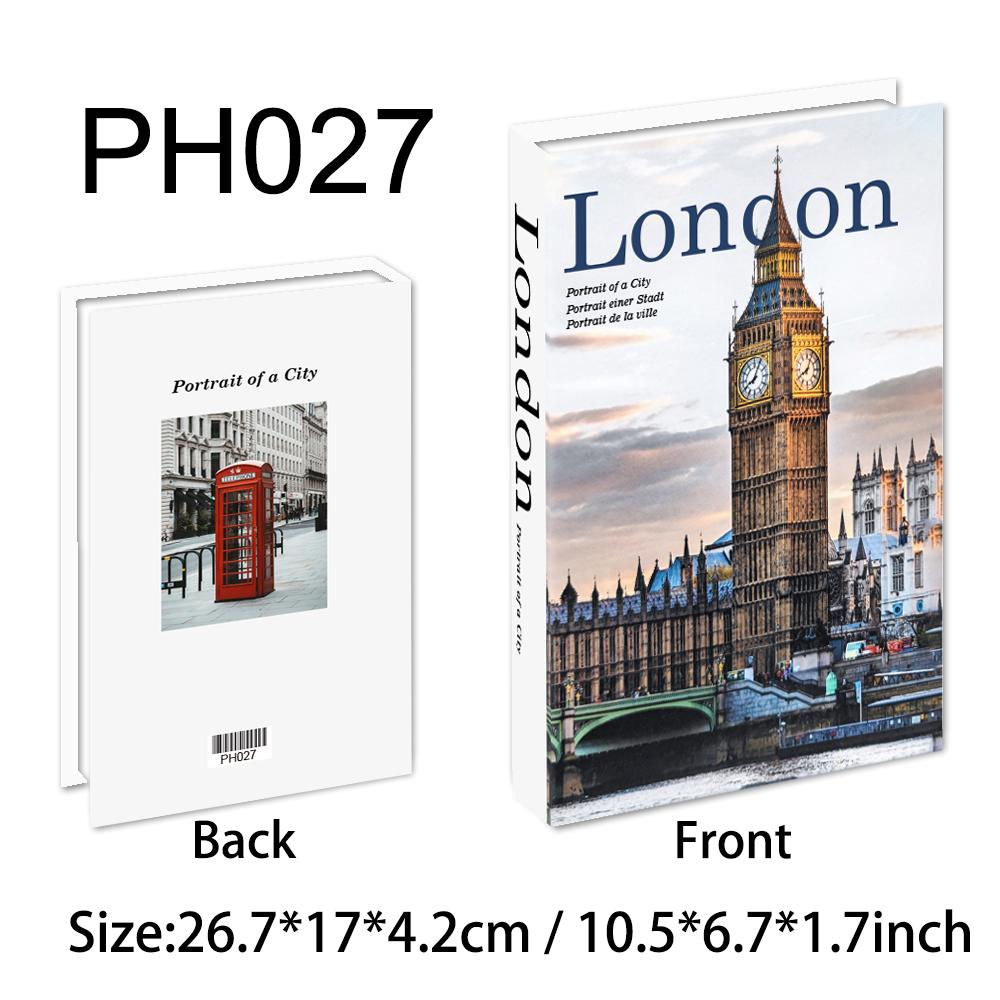 New York Paris London Series Luxury Fake Book Decoration Remote Control Storage Box Fashion Coffee Table Decoration Accessories