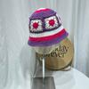 Sweet Girl Crochet Bucket Hat Cute Ladies Fisherman Cap with Flower Pattern Woman Teenagers Casual Summer Sunproof Hat