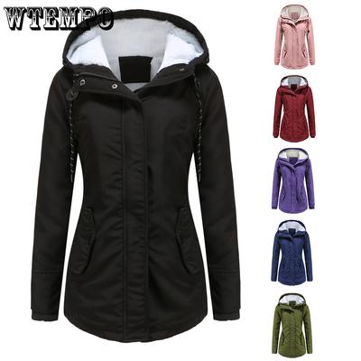 Parker Coat Женское осенне-зимнее пальто из овечьей шерсти и хлопка, утолщенная фланелевая хлопковая куртка, женская повседневная куртка с капюшоном