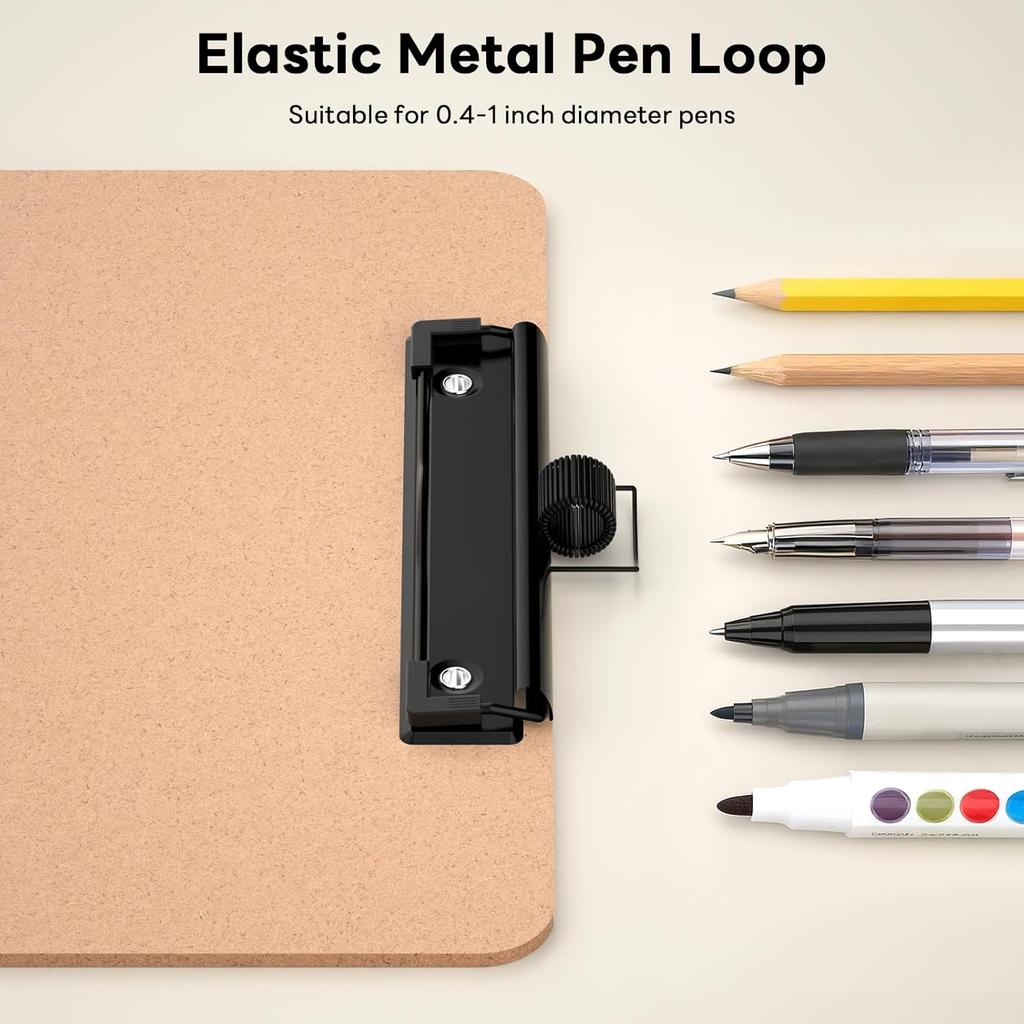 Набор из 2 деревянных планшетов с держателем для ручки, размер Letter 9 x 12,5'' для класса, студентов, детей, твердый планшет 8,5 x 11'' с низкопрофильным черным зажимом