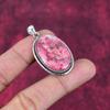 Pink Thulite Gemstone Pendant 925 Sterling Silver Jewelry, Handmade Antique Pendant Jewelry, Gift For Mother