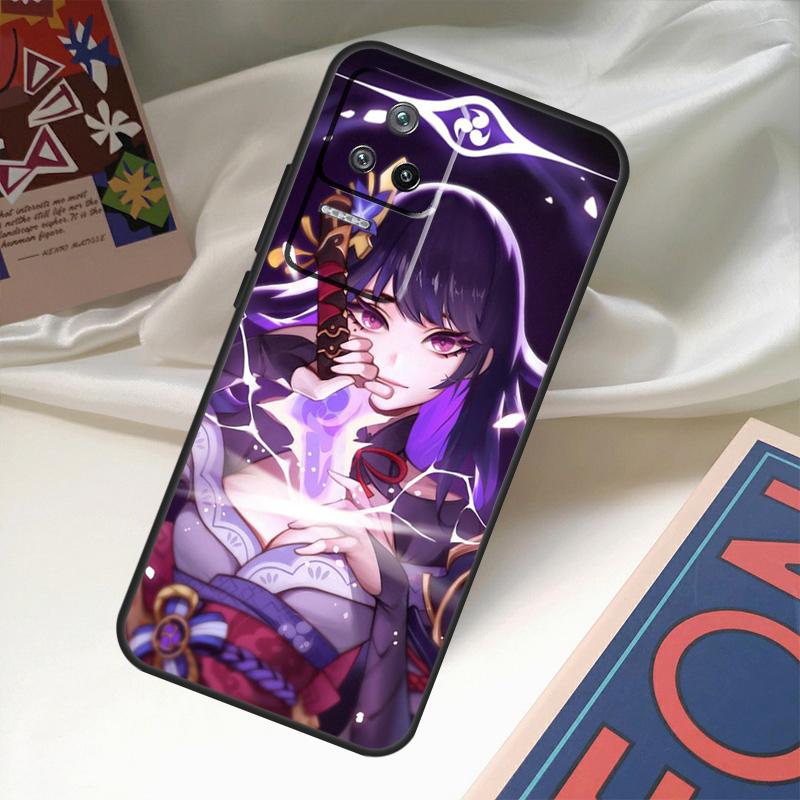 Genshin Impact Raiden Shogun Case For POCO X6 Pro M6 X5 X3 M5s F3 F5 Xiaomi 14 Ultra 13 12 Lite 11T 12T 13T Pro Coque