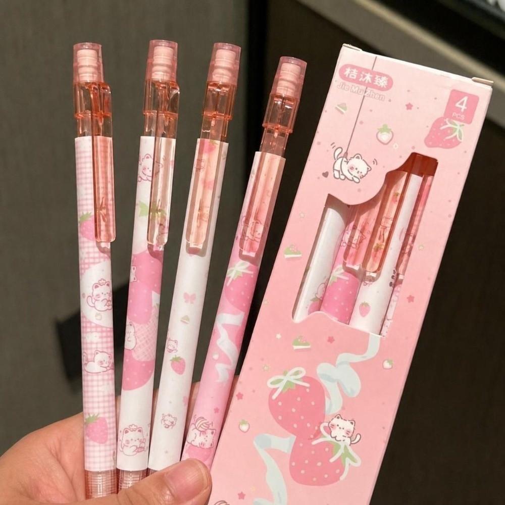 4pcs 0.5mm 2B Lead Automatic Pencil Kawaii Stationery Student Writing Pencil Back To School