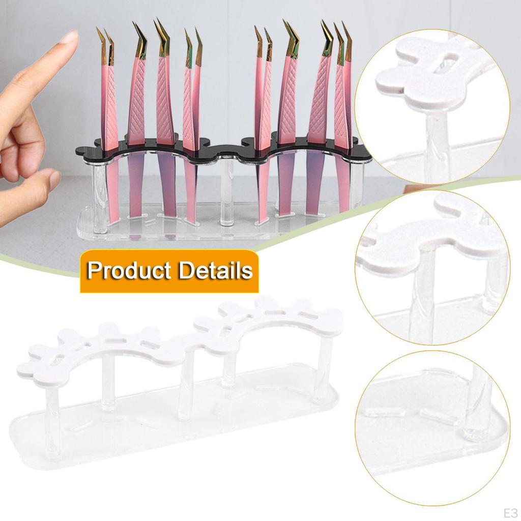 Eyelash Extension Tweezers Holder Double Slots Supplies Organizer Stand