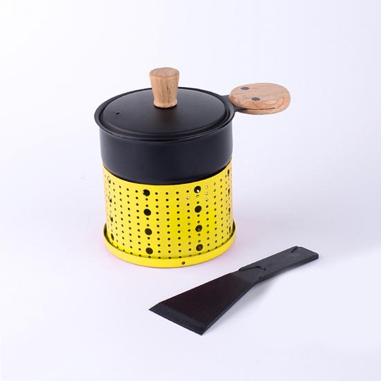 Portable Cheese Oven with Candle Holder Spatula Space-Saving Simple Elegant Cheese Melter Multi-Functional Hot Pot Frying Pan