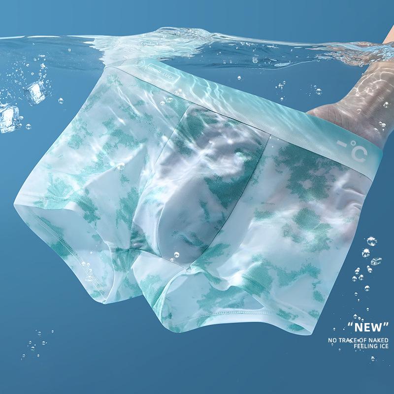 1 шт., шорты-боксеры, мужское нижнее белье из ледяного шелка, мужские трусы, дышащие, сексуальные, тонкие трусики, U-образное нижнее белье, оптовая продажа, партии L-6XL