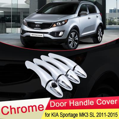 Хромированная крышка дверной ручки для KIA Sportage MK3 SL 2011 2012 2013 2014 2015, внешняя отделка, защелка, наклейки на автомобильную крышку, аксессуары