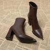 Fashion High Heels Women Ankle Boots Pointed Toe Fashion Designer Shoes Chunky Luxury Dress Winter Boots 2025 New Sexy Pumps Mujer Botas