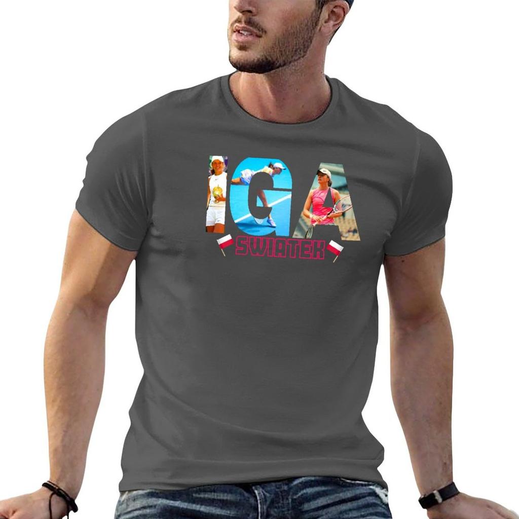 Iga Swiatek Classic T Shirt Iga Swiatek Sticker Tshirt Casual Work Wear Tshirt