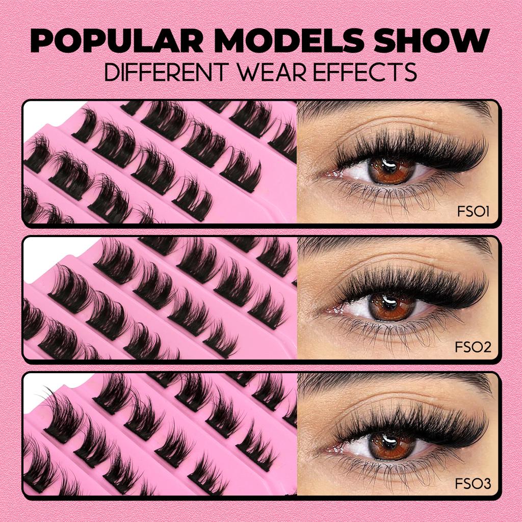 Кластеры ресниц DIY Наращивание ресниц Индивидуальные кластеры ресниц Натуральный длинный объем Смешанный лоток Набор кластеров ресниц