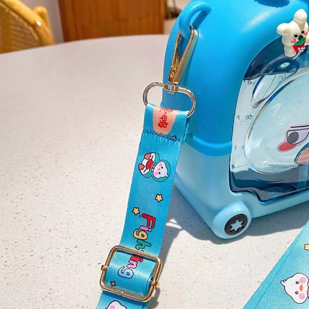 Герметичная портативная бутылка для напитков с соломинкой, пластиковая чашка с медведем, бутылка, детская поилка для воды, школа