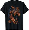 Jurassic Park T-Rex Orange Head Roaring T-Shirt
