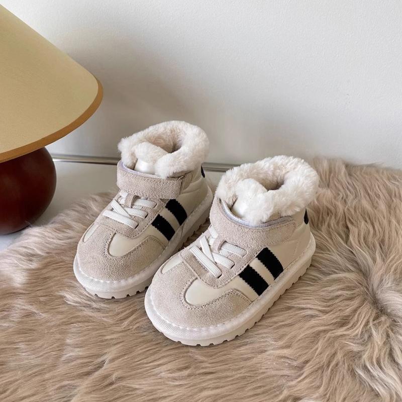Зимние детские зимние ботинки Теплые зимние хлопковые вставки для мальчиков Зимние зимние ботинки с заплатками Нескользящие детские ботинки Кроссовки для мальчиков и девочек